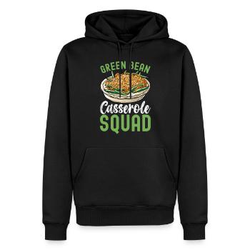 Casserole de haricots verts - Sweat à capuche Premium bio Homme - noir - Devant - Nico (187cm)
