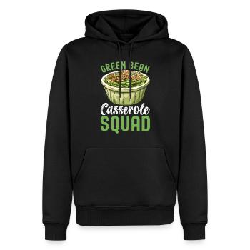 Casserole de haricots verts - Sweat à capuche Premium bio Homme - noir - Devant - Nico (187cm)