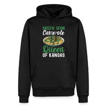 Casserole de haricots verts - Sweat à capuche Premium bio Homme - noir - Devant - Nico (187cm)