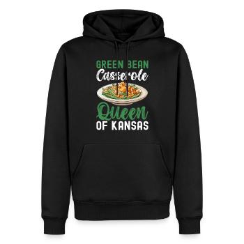 Casserole de haricots verts - Sweat à capuche Premium bio Homme - noir - Devant - Nico (187cm)