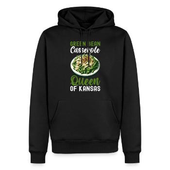 Casserole de haricots verts - Sweat à capuche Premium bio Homme - noir - Devant - Nico (187cm)