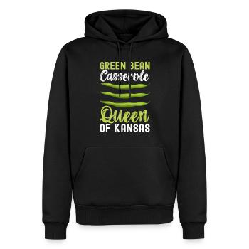 Casserole de haricots verts - Sweat à capuche Premium bio Homme - noir - Devant - Nico (187cm)