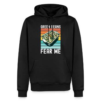 Grüne Bohnen Auflauf - Männer Premium Bio Hoodie - Schwarz - Vorne - Nico (187cm)