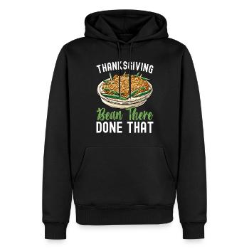 Casserole de haricots verts - Sweat à capuche Premium bio Homme - noir - Devant - Nico (187cm)