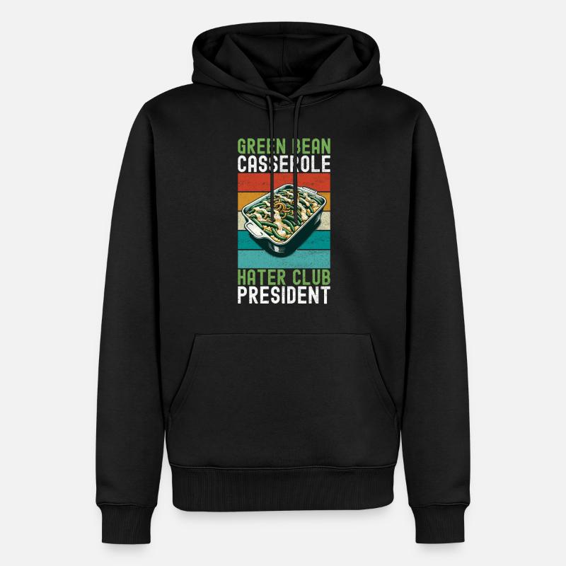 Casserole de haricots verts - Sweat à capuche Premium bio Homme - noir