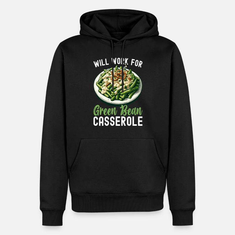 Casserole de haricots verts - Sweat à capuche Premium bio Homme - noir