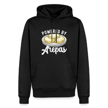Arepas vénézuélienne - Sweat à capuche Premium bio Homme - noir - Devant - Nico (187cm)
