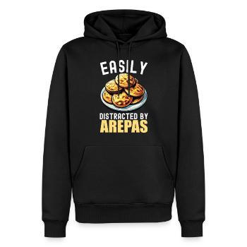 Arepas vénézuélienne - Sweat à capuche Premium bio Homme - noir - Devant - Nico (187cm)