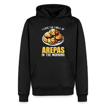 Arepas vénézuélienne - Sweat à capuche Premium bio Homme - noir - Devant - Nico (187cm)
