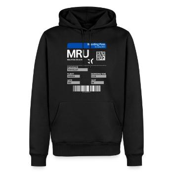 Mauritius Bordticket Flug Urlaub Idee - Männer Premium Bio Hoodie - Schwarz - Vorne - Nico (187cm)