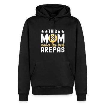 Arepas vénézuélienne - Sweat à capuche Premium bio Homme - noir - Devant - Nico (187cm)