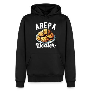 Arepas vénézuélienne - Sweat à capuche Premium bio Homme - noir - Devant - Nico (187cm)