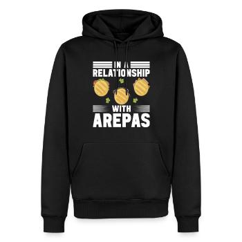 Arepas vénézuélienne - Sweat à capuche Premium bio Homme - noir - Devant - Nico (187cm)