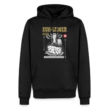 Käse-Vibe: Swiss Power Street Food Shirt - Männer Premium Bio Hoodie - Schwarz - Vorne - Nico (187cm)