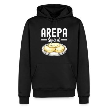 Arepas vénézuélienne - Sweat à capuche Premium bio Homme - noir - Devant - Nico (187cm)