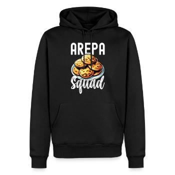 Arepas vénézuélienne - Sweat à capuche Premium bio Homme - noir - Devant - Nico (187cm)