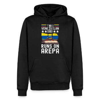 Arepas vénézuélienne - Sweat à capuche Premium bio Homme - noir - Devant - Nico (187cm)