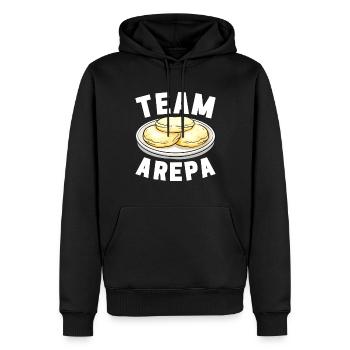 Arepas vénézuélienne - Sweat à capuche Premium bio Homme - noir - Devant - Nico (187cm)