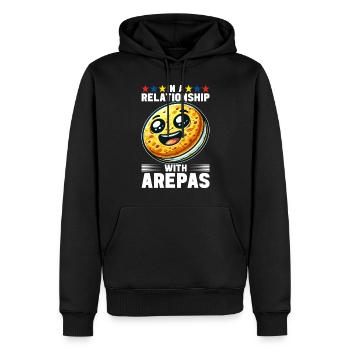 Arepas vénézuélienne - Sweat à capuche Premium bio Homme - noir - Devant - Nico (187cm)