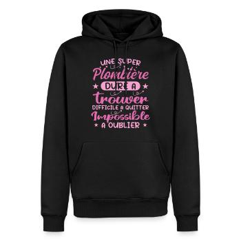A Super Plumber - Plumber Gift - Men’s Premium Organic Hoodie - black - Front - Nico (187cm)