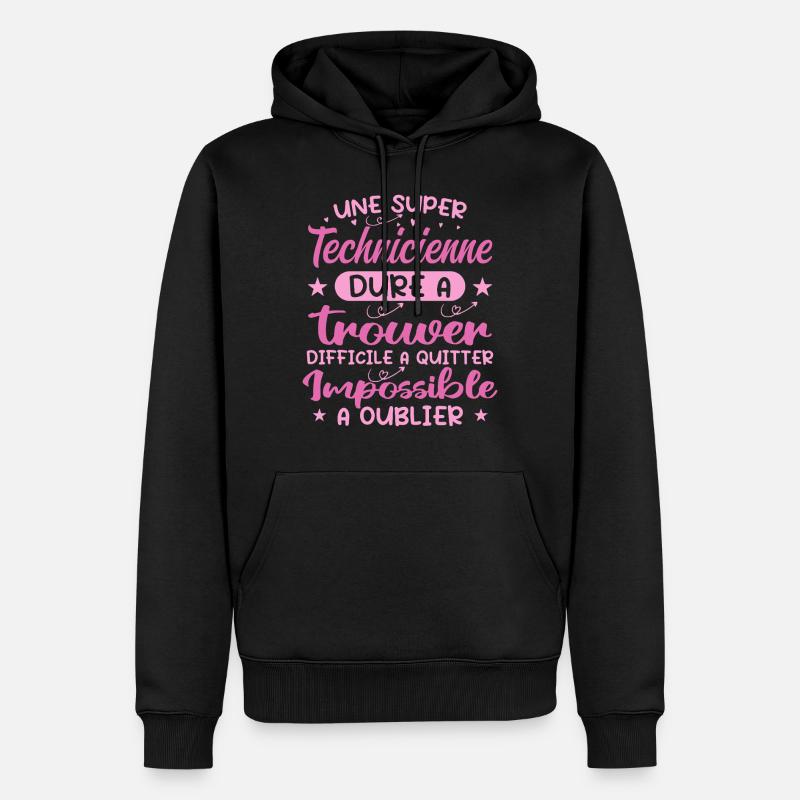 Une Super Technicienne - Cadeau technicienne - Sweat à capuche Premium bio Homme - noir