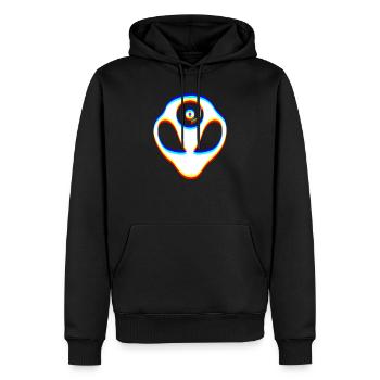 L’art du glitch | Illusion d’optique Vaporwave EDM Rave - Sweat à capuche Premium bio Homme - noir - Devant - Nico (187cm)