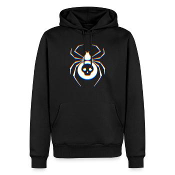 L’art du glitch | Illusion d’optique Vaporwave EDM Rave - Sweat à capuche Premium bio Homme - noir - Devant - Nico (187cm)