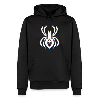 L’art du glitch | Illusion d’optique Vaporwave EDM Rave - Sweat à capuche Premium bio Homme - noir - Devant - Nico (187cm)