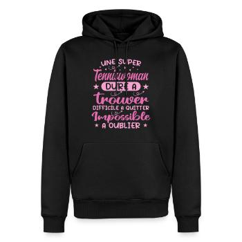 A Super Tenniswomen - Tenniswomen Gift - Men’s Premium Organic Hoodie - black - Front - Nico (187cm)