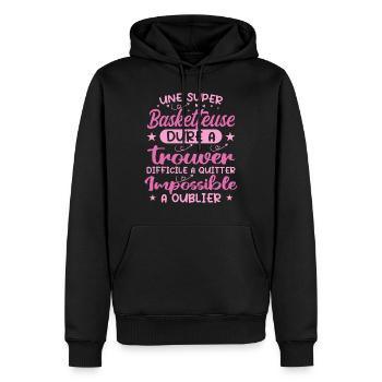 Ein super Basketballspieler - Basketballspieler Geschenk - Männer Premium Bio Hoodie - Schwarz - Vorne - Nico (187cm)