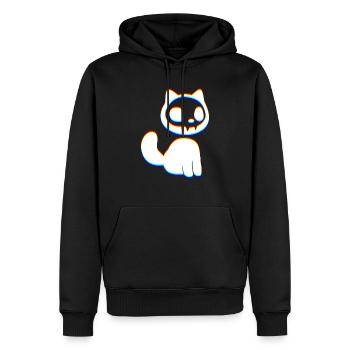 L’art du glitch | Illusion d’optique Vaporwave EDM Rave - Sweat à capuche Premium bio Homme - noir - Devant - Nico (187cm)