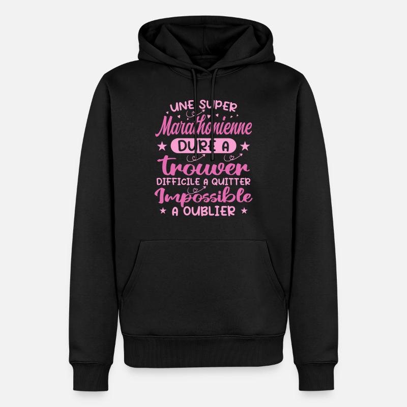 Une Super Marathonienne - Cadeau marathonienne - Sweat à capuche Premium bio Homme - noir
