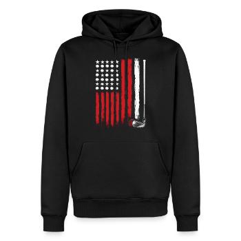 Amerikanische Flagge Golf Golfer Lustiger Golf Club Golfen - Männer Premium Bio Hoodie - Schwarz - Vorne - Nico (187cm)
