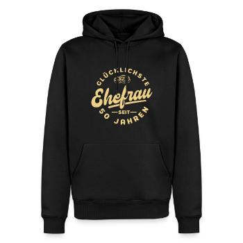 Ehepaar 50 Jahre Ehe Goldene Hochzeit Geschenk - Männer Premium Bio Hoodie - Schwarz - Vorne - Nico (187cm)