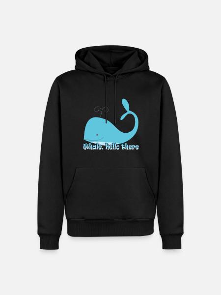 whale hello there - wal - Men’s Premium Organic Hoodie - black