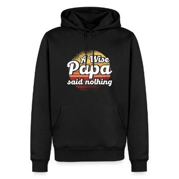 Klug Vater Vati Papa - Männer Premium Bio Hoodie - Schwarz - Vorne - Nico (187cm)