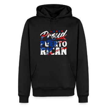 Fier Portoricain d’origine portoricaine - Sweat à capuche Premium bio Homme - noir - Devant - Nico (187cm)
