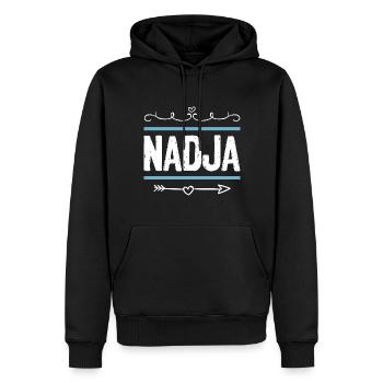 Nadja - Sweat à capuche Premium bio Homme - noir - Devant - Nico (187cm)
