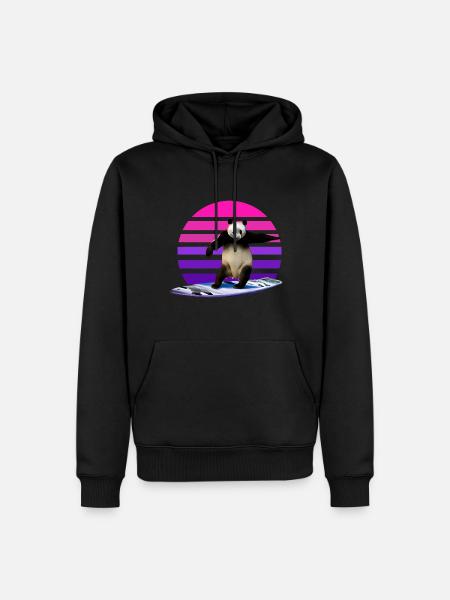 Panda Surfer - Men’s Premium Organic Hoodie - black