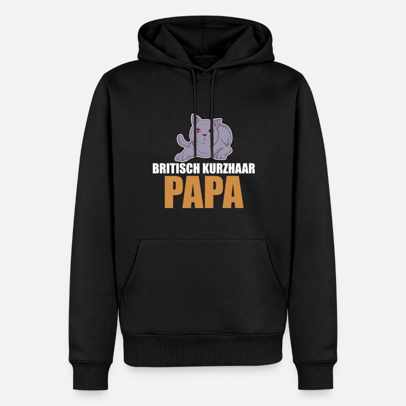Britisch Kurzhaar Katze - Männer Premium Bio Hoodie - Schwarz
