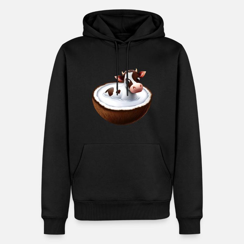 Vache à la noix de - Sweat à capuche Premium bio Homme - noir