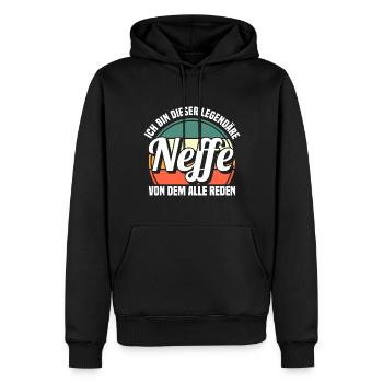 Neffe - Männer Premium Bio Hoodie - Schwarz - Vorne - Nico (187cm)