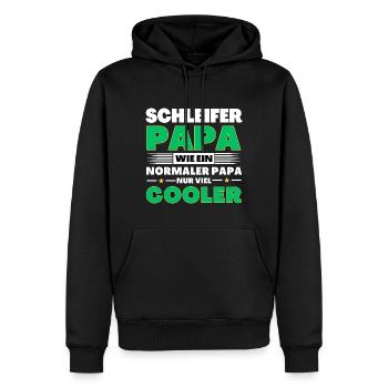 Schleifer Papa wie ein normaler nur viel cooler - Männer Premium Bio Hoodie - Schwarz - Vorne - Nico (187cm)