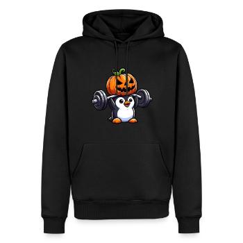 Pingouin d’Halloween Workout Amateur de fitness - Sweat à capuche Premium bio Homme - noir - Devant - Nico (187cm)