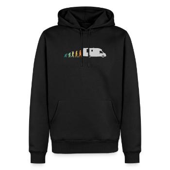 Camping Rentner Retro Style - Evolution Opa - Männer Premium Bio Hoodie - Schwarz - Vorne - Nico (187cm)