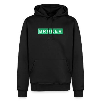 BROKER - Stock Market Millionaire Finance Stocks - Men’s Premium Organic Hoodie - black - Front - Nico (187cm)