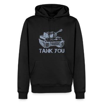 Tank Thank you Tank you - Men’s Premium Organic Hoodie - black - Front - Nico (187cm)