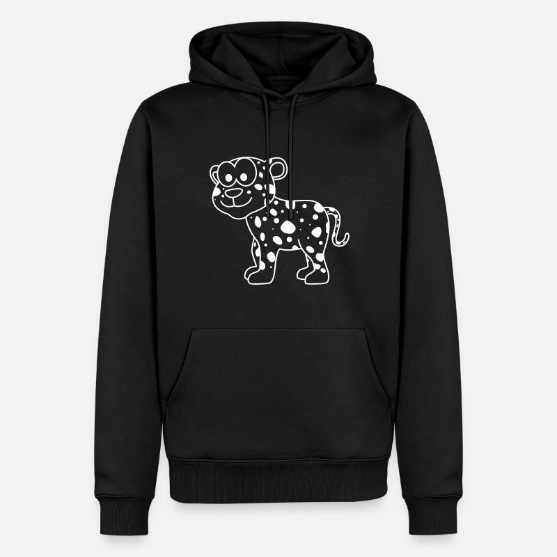 Léopard Comic Animal - Sweat à capuche Premium bio Homme - noir
