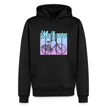 Vintage Fahrrad Mallorca Sonnenuntergang - Männer Premium Bio Hoodie - Schwarz - Vorne - Nico (187cm)