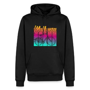 Vintage Fahrrad Mallorca Sonnenuntergang - Männer Premium Bio Hoodie - Schwarz - Vorne - Nico (187cm)